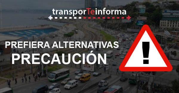 Corte de tránsito en Av. Pedro Montt entre Chacabuco y Uruguay por manifestación